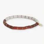 Ink & Alloy Grace half & half Color Block  Stretch Bracelet Rust