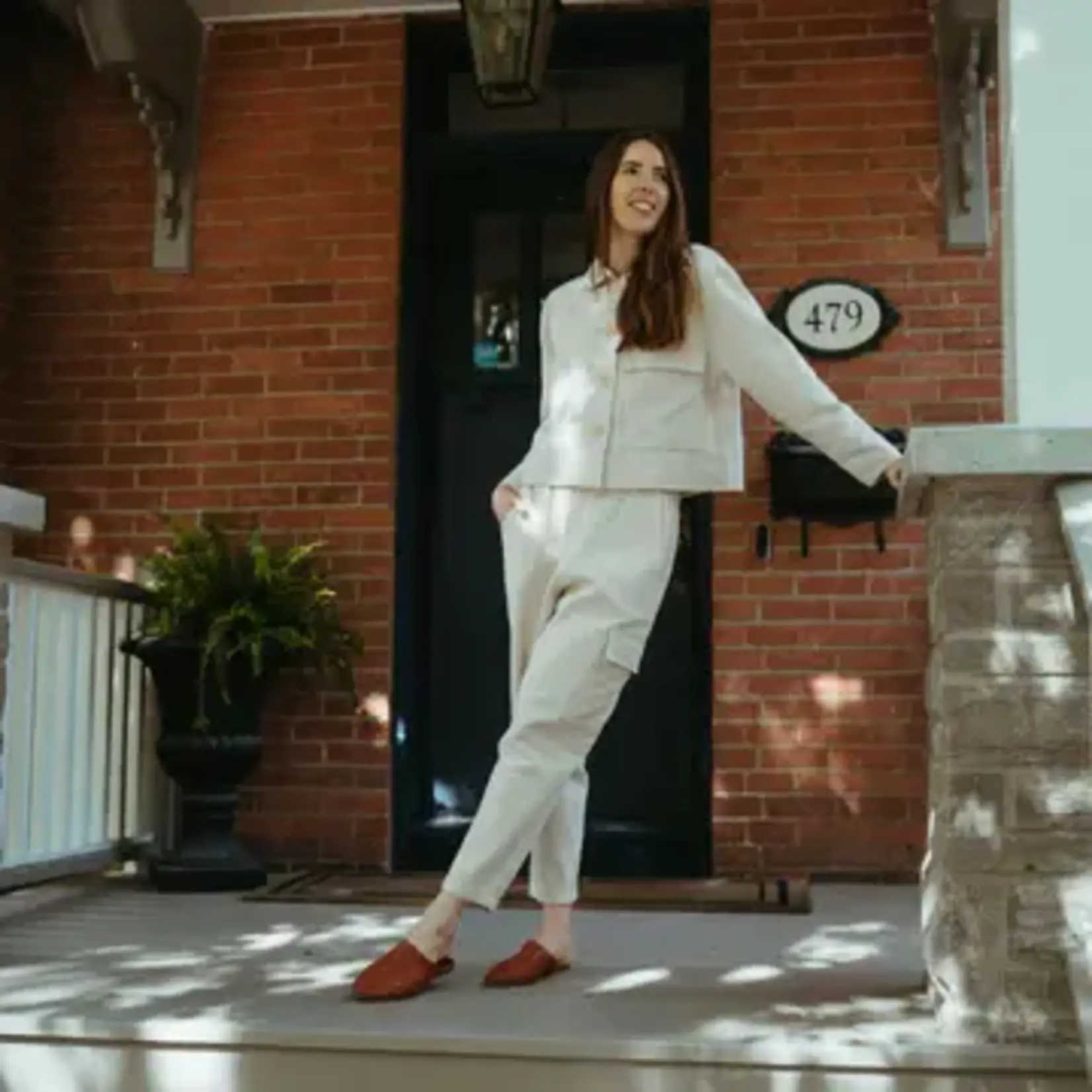 Pokoloko Herringbone Cargo Pants cream