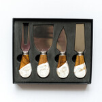 Lynn & Liana Designs Gold Quartz Resin Coated Cheese Knives