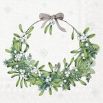 IHR Mistletoe Wreath Cocktail Napkin