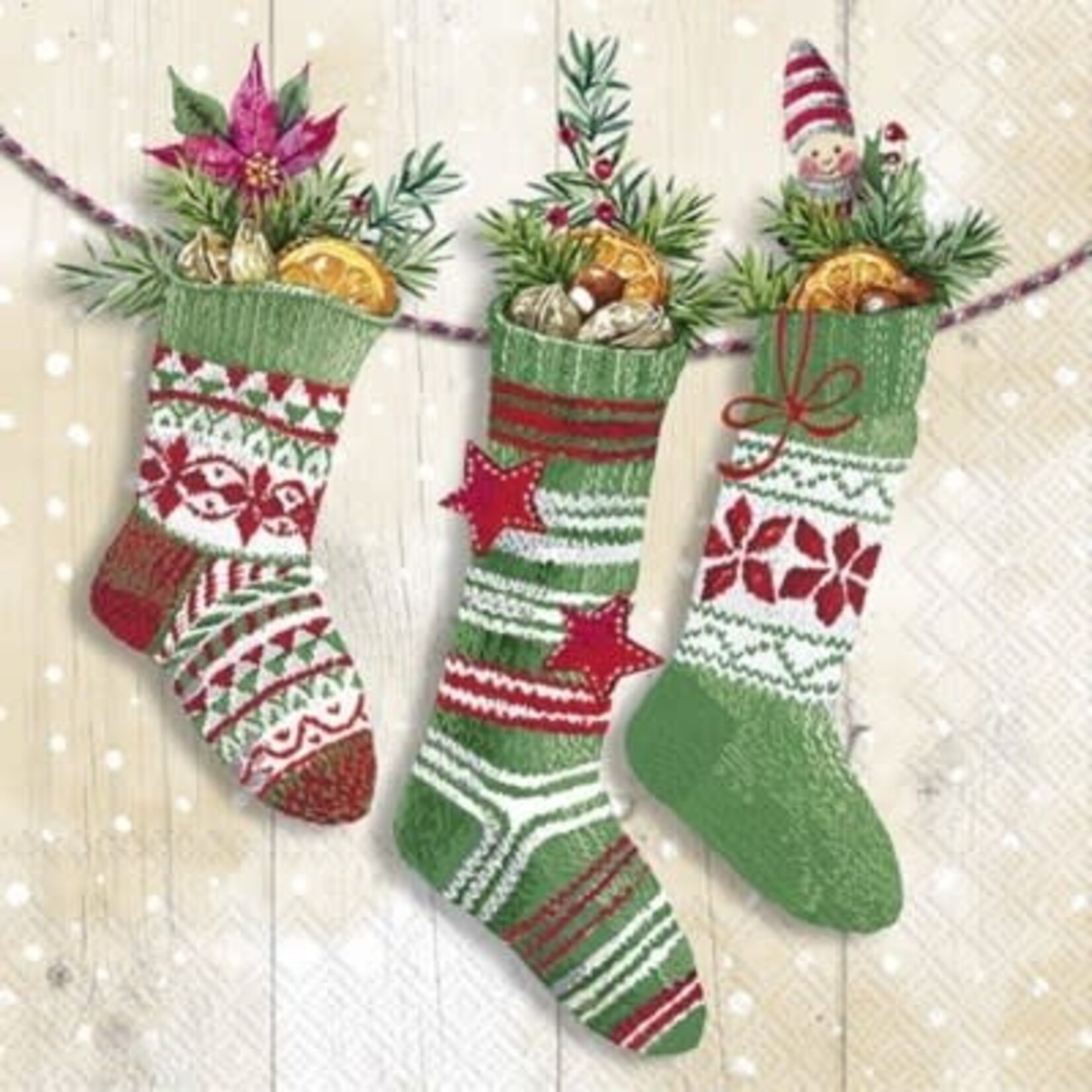 IHR Knit Socks Cocktail Napkin