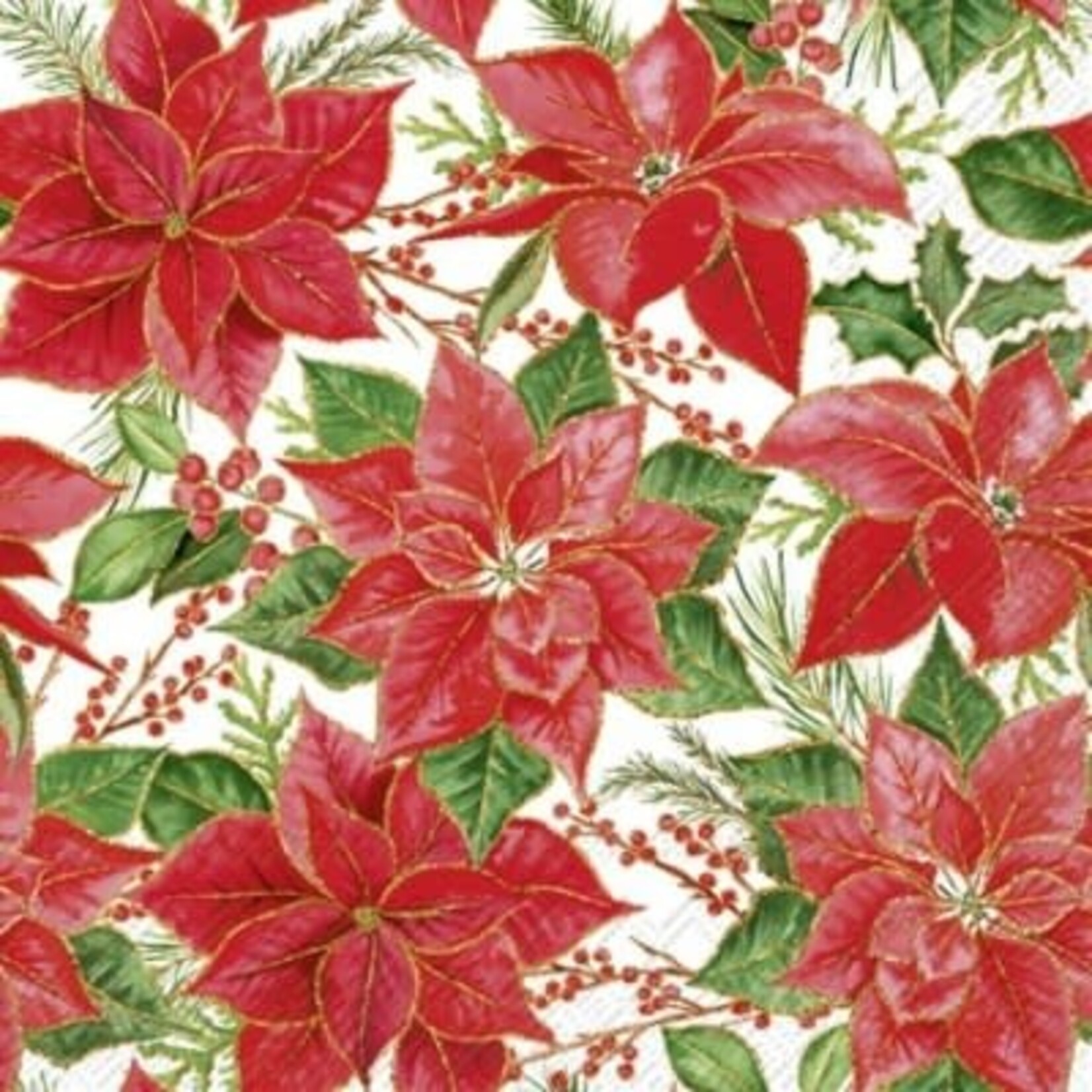 IHR Christmas Poinsettia Lunch Napkin