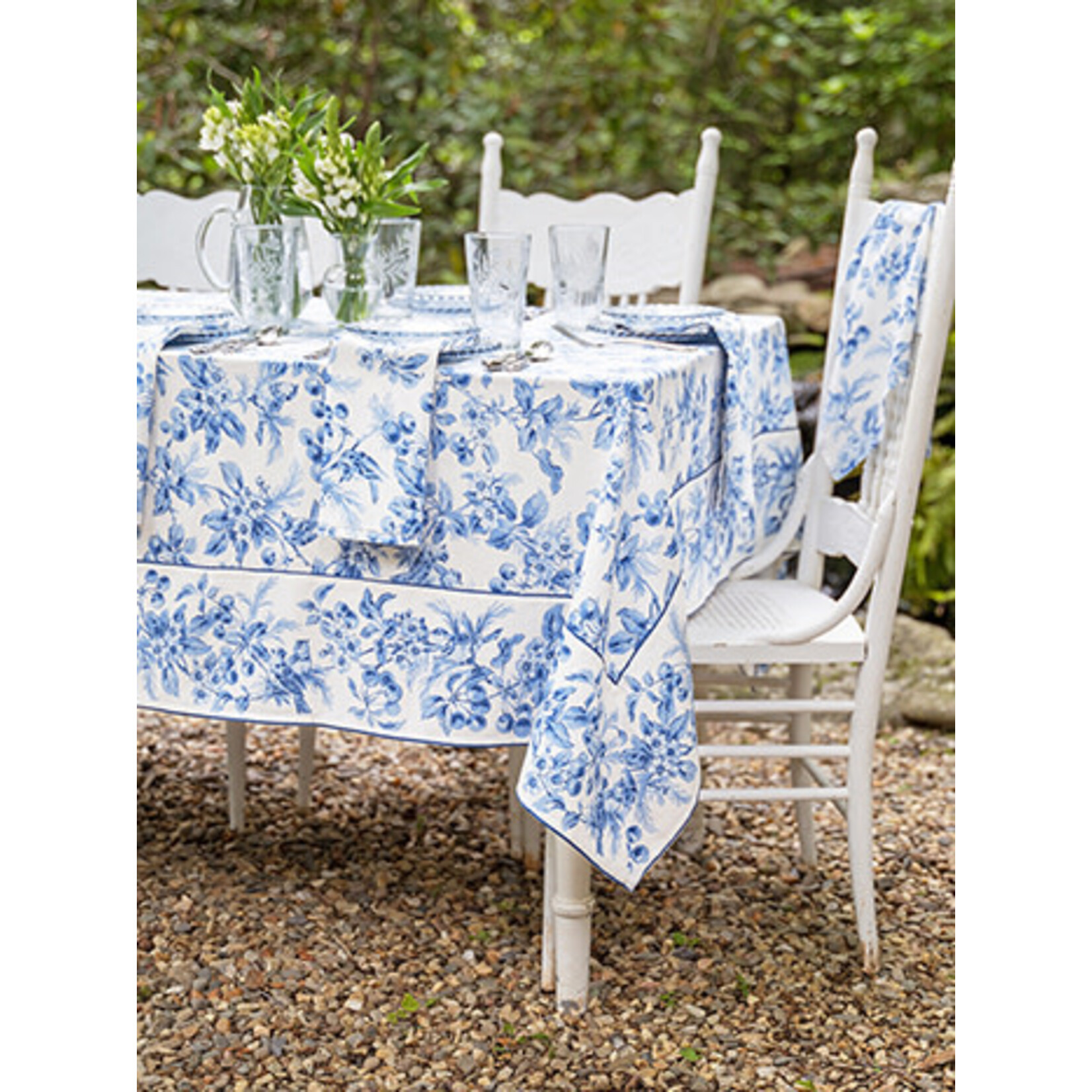 April Cornell Cherry Blossom blue 54x54 Tablecloth
