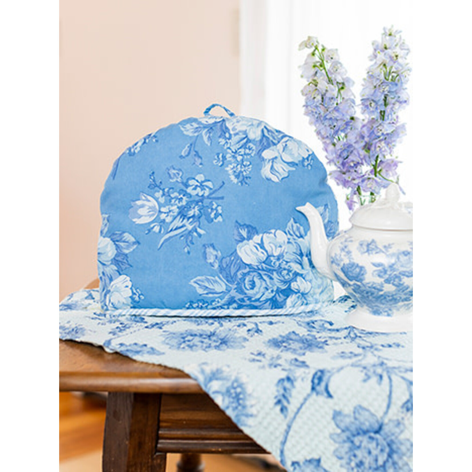 April Cornell Washed Blue Patchwork Tea Cozy