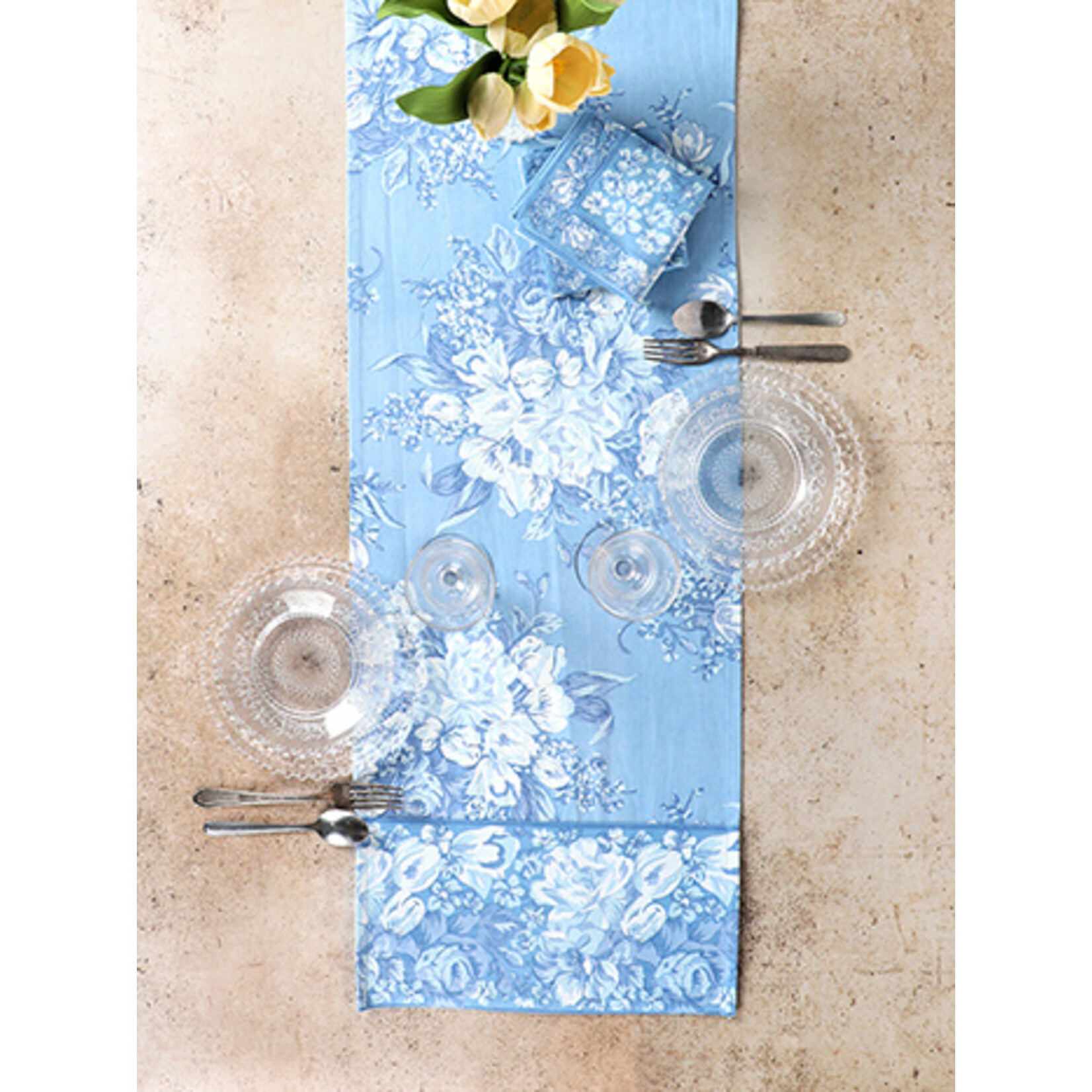 April Cornell Blanche runner washed blue