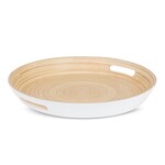 Abbott White Round Tray with handle
