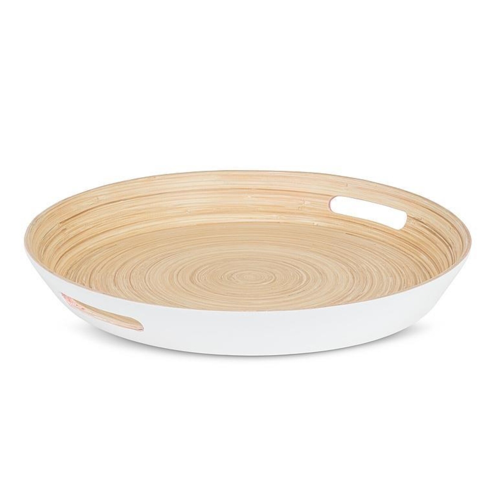 Abbott White Round Tray with handle