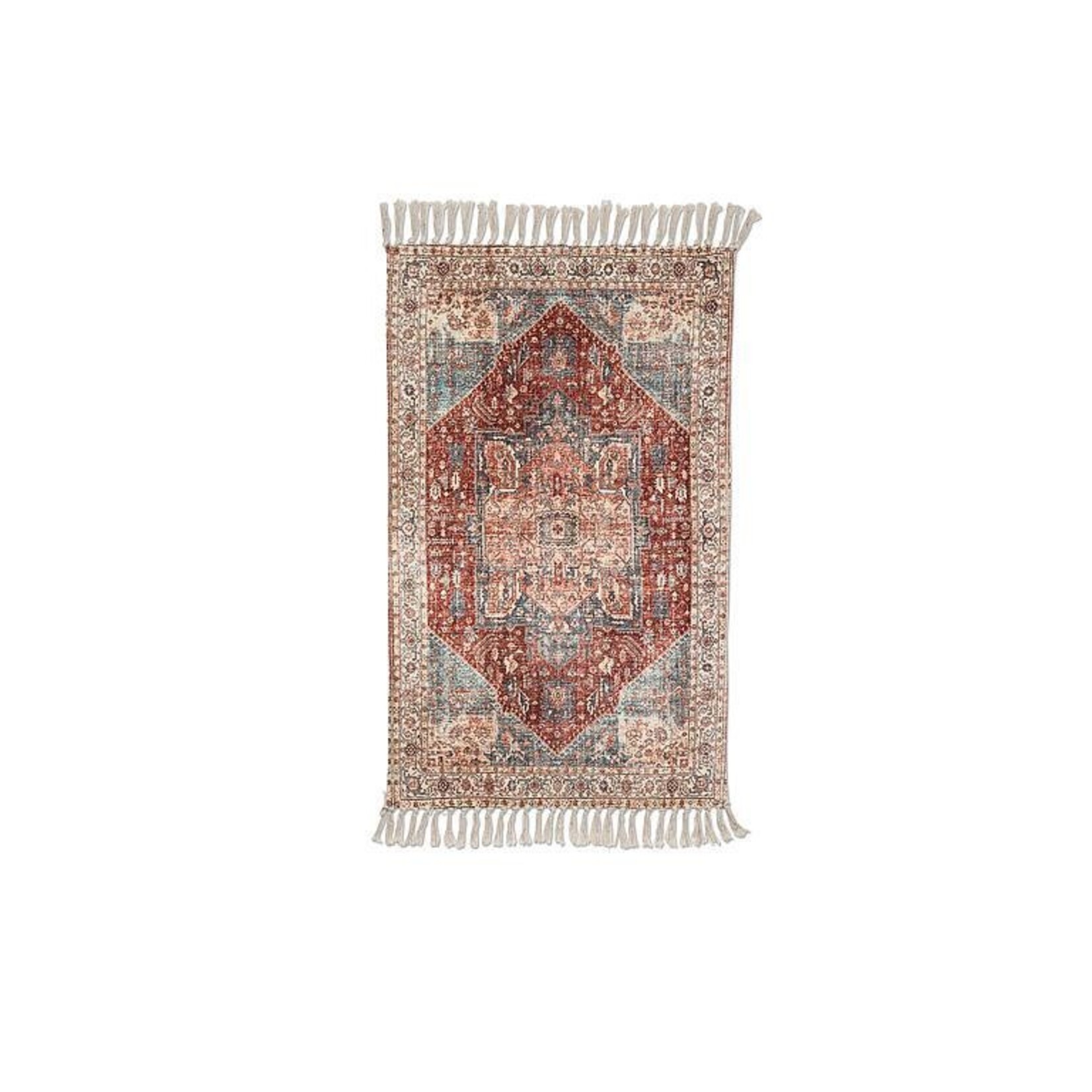 Abbott Blue/burgundy Printed Floor rug