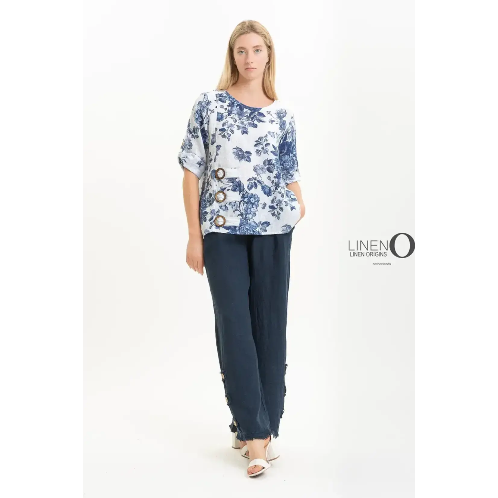 Linen O blouse 1519