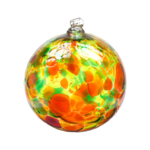 Kitras Art Glass Calico Ball 6" Autumn Leaves