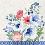 IHR Indigo Bouquet Cocktail Napkin