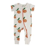 Parade Organics Short Sleeve Print 2 Way Zip Romper Big Citrus