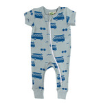 Parade Organics Short Sleeve Print 2 Way Zip Romper Surf