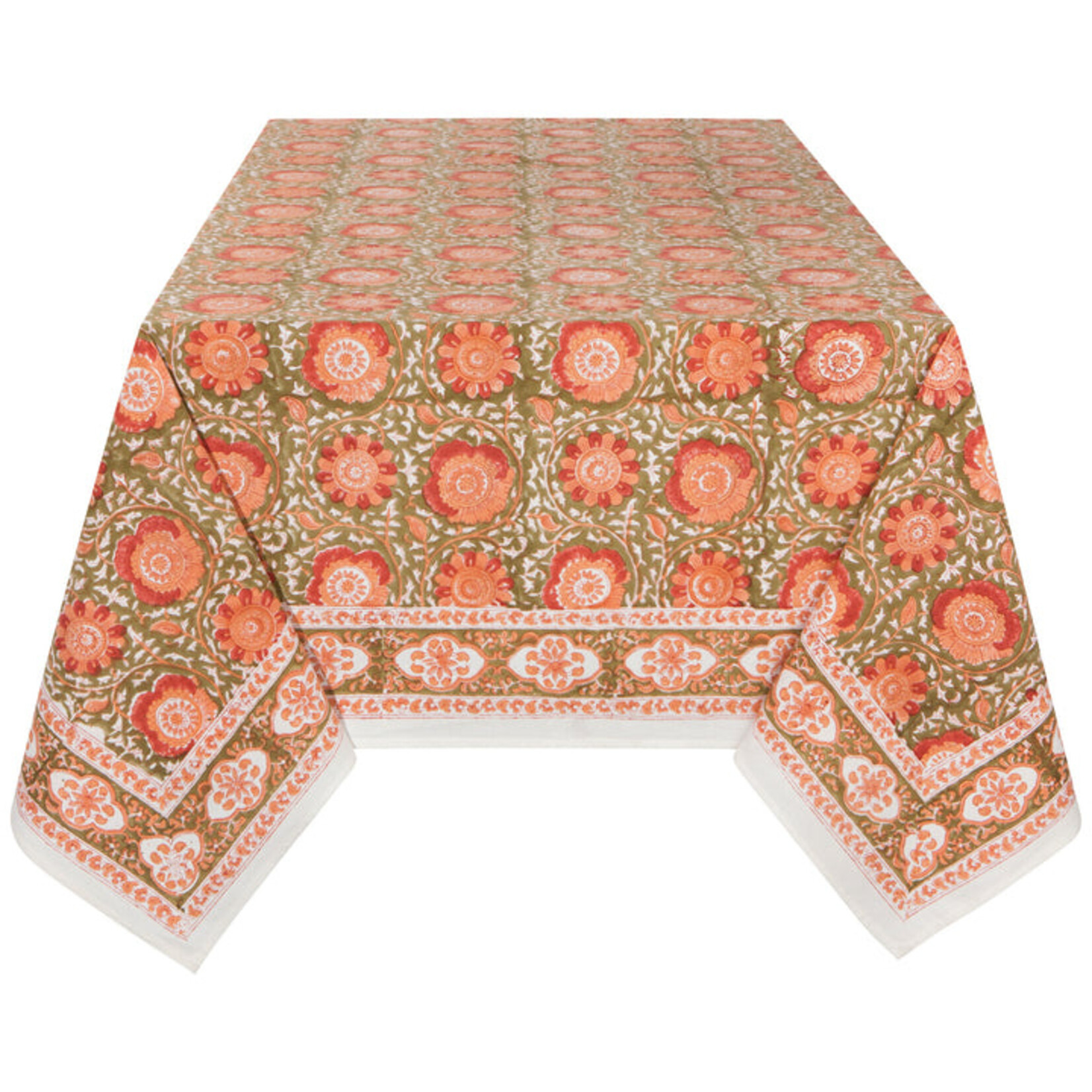 Danica Zinnia Block Print Tablecloth 60x90