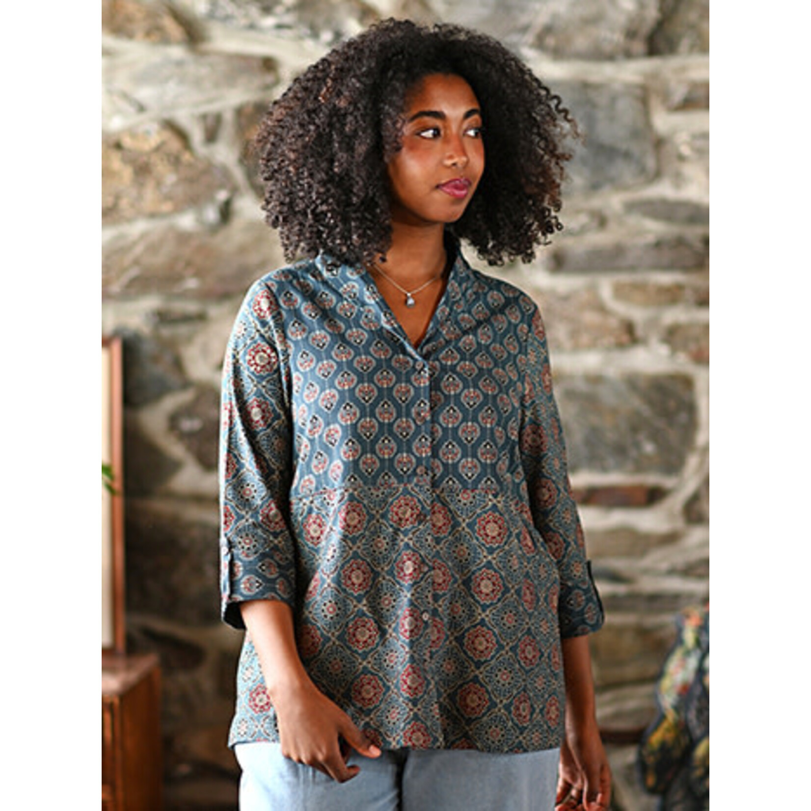 April Cornell Beloved Indigo Blouse