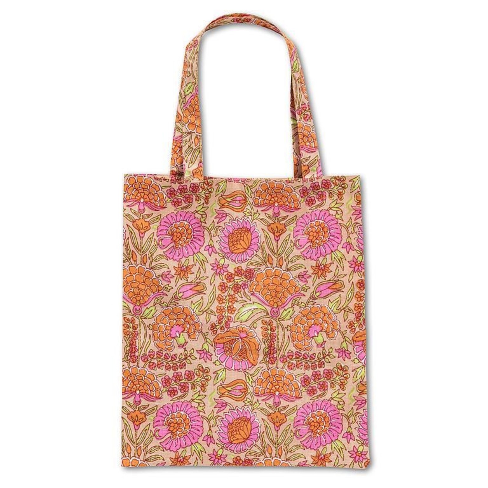 Abbott Tan Pink Stamp Tote