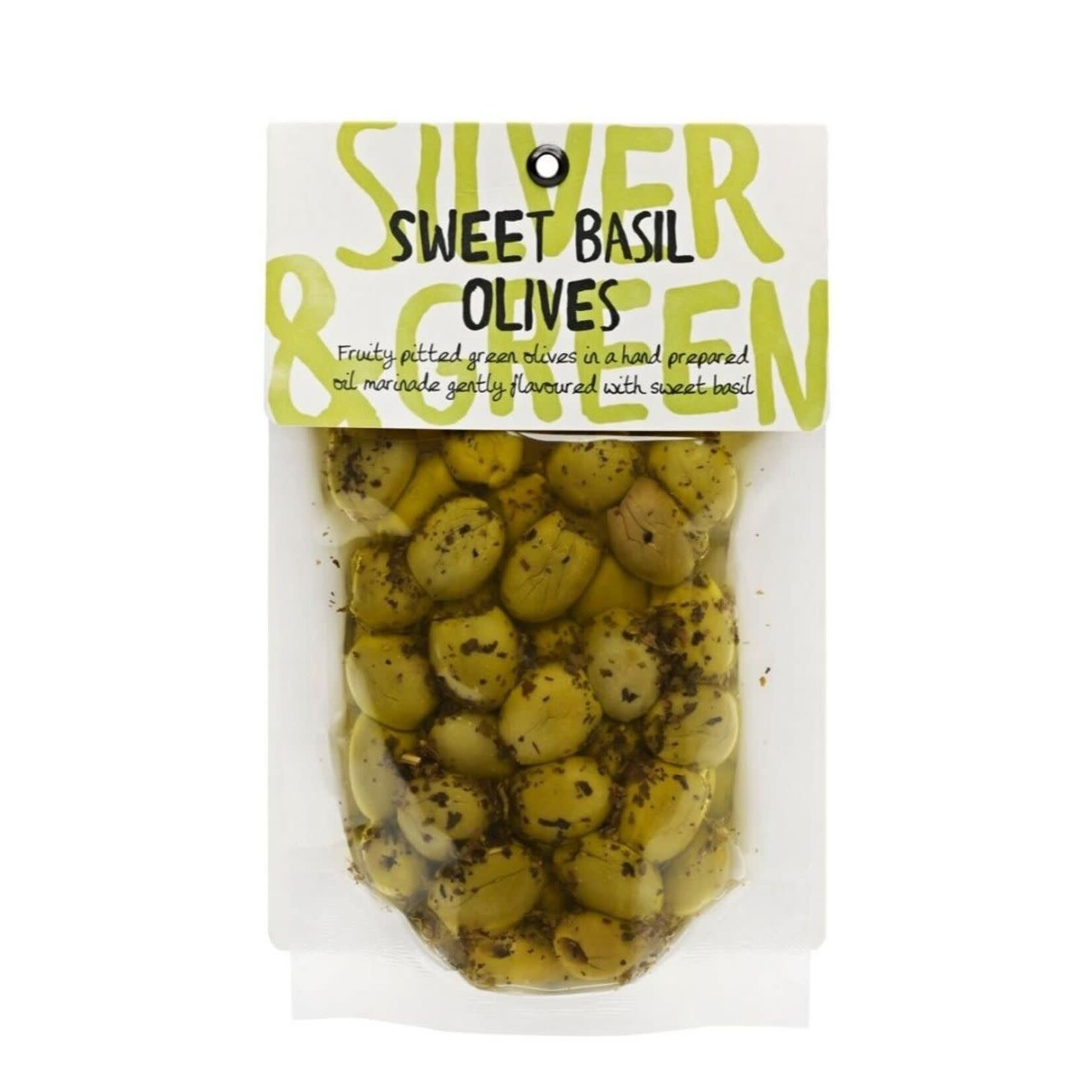 Silver & Green Sweet Basil Green Olives