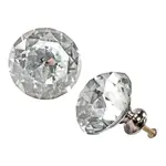 "Princess Diamond Knob, White Gls,L"