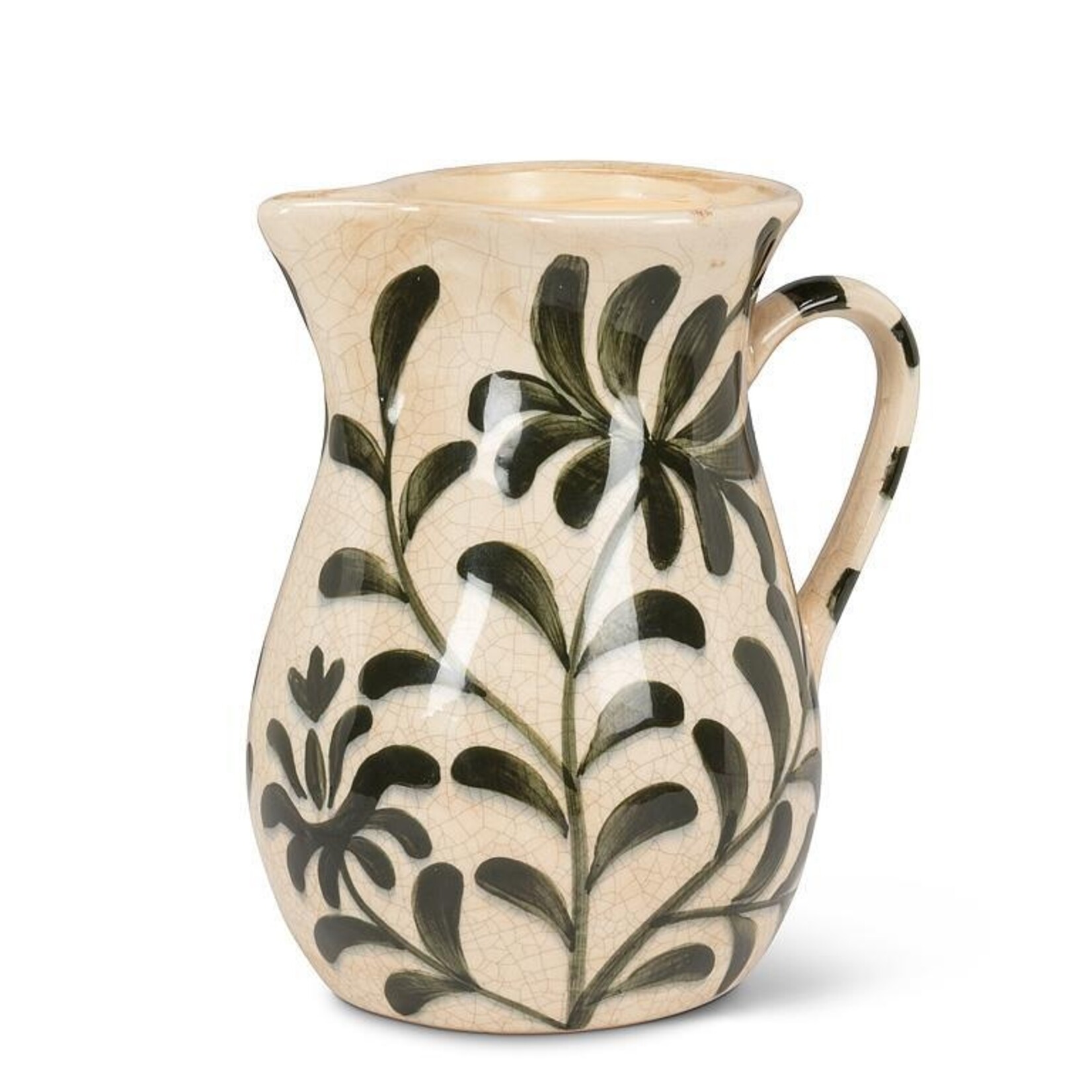 Abbott Sm Green Frond Curvy Jug