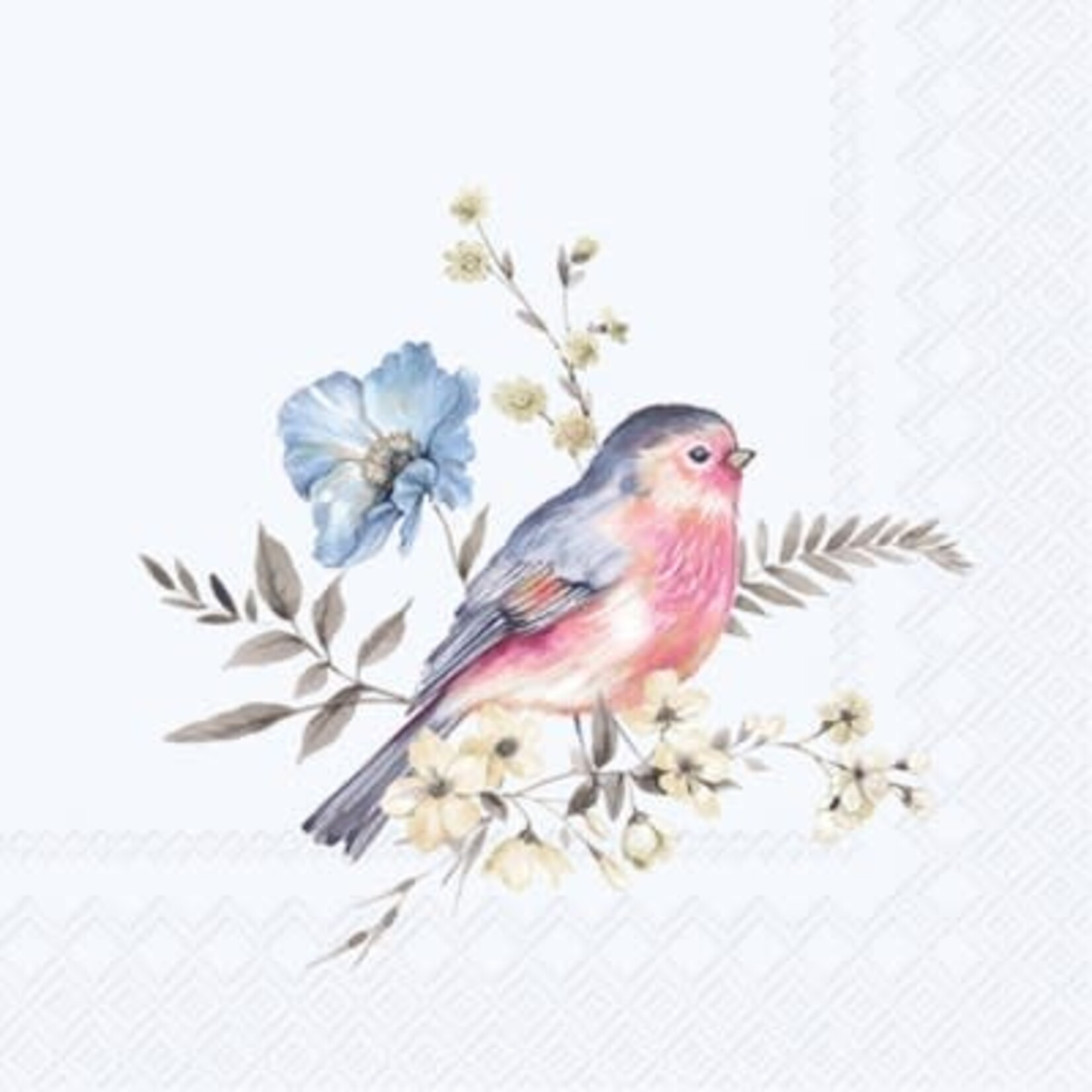 IHR Softly Faded Birds Cocktail Napkin