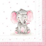 IHR Baby Elephant rose Lunch Napkin