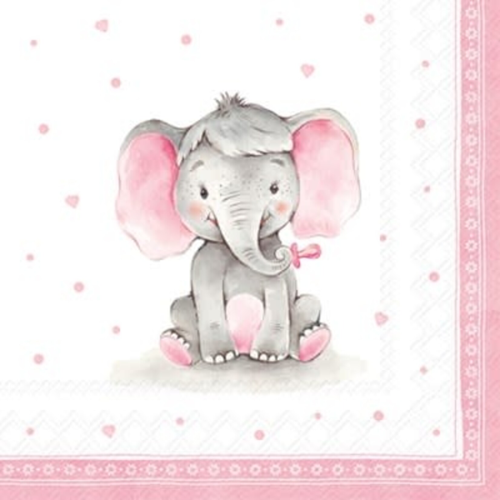 IHR Baby Elephant rose Lunch Napkin
