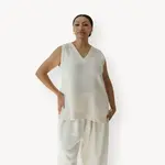 Crinkle Tunic Top - Cream