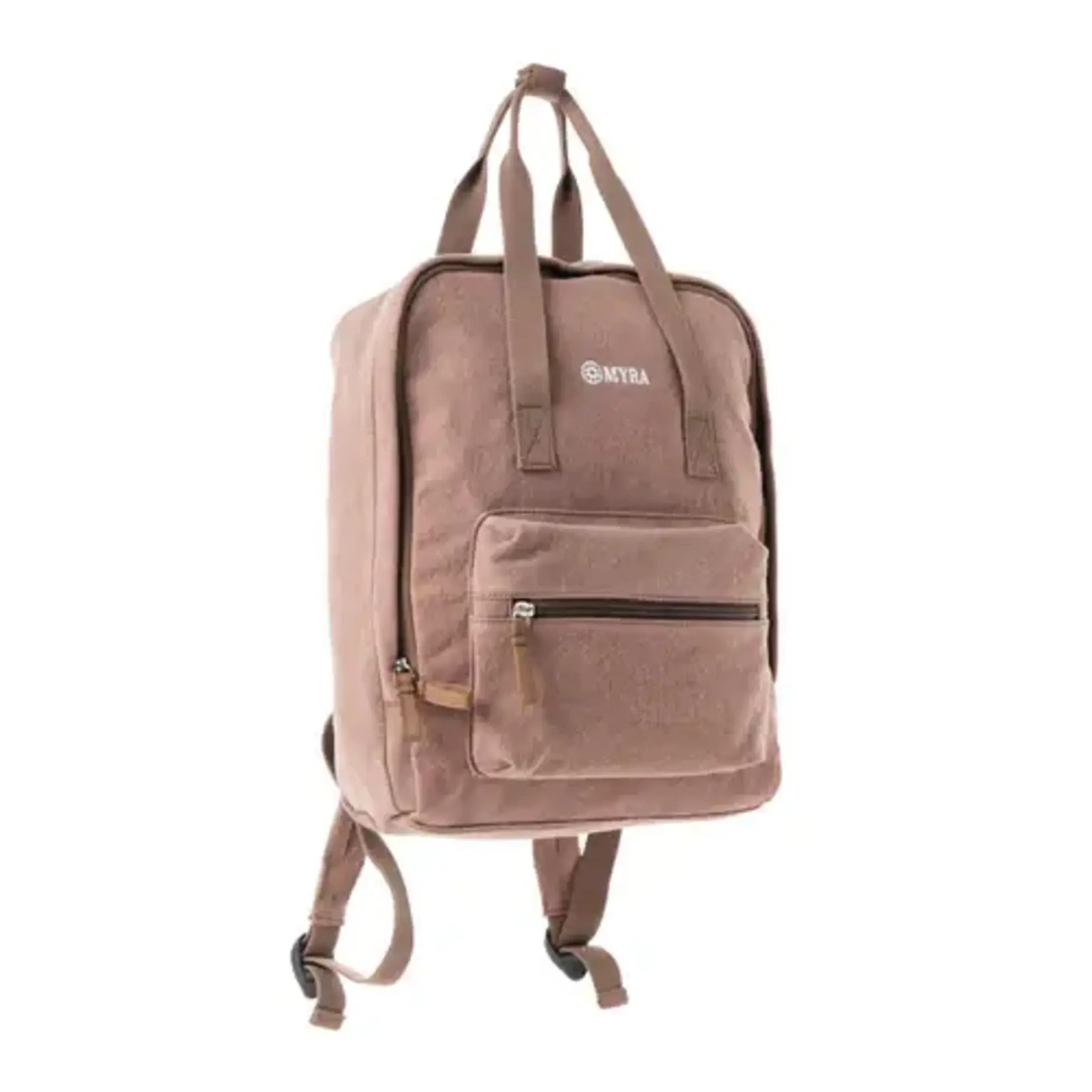 Myra Bag Pioneer Trek Canvas Backpack Brown
