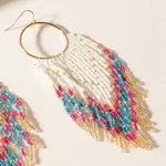 Myra Bag Vaquera Glow Fringe Earrings Fushia Bloom