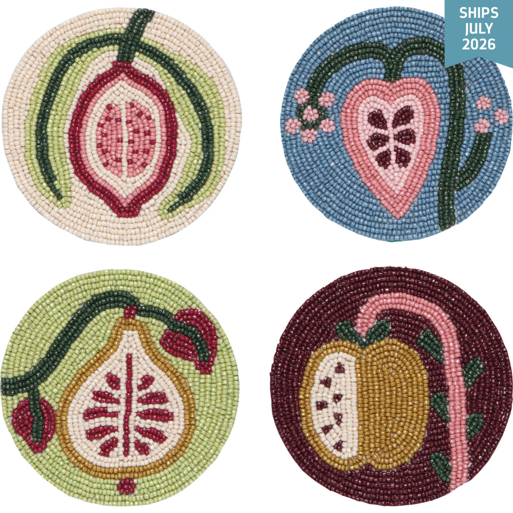 Danica Pome Beaded  Coaster set 4