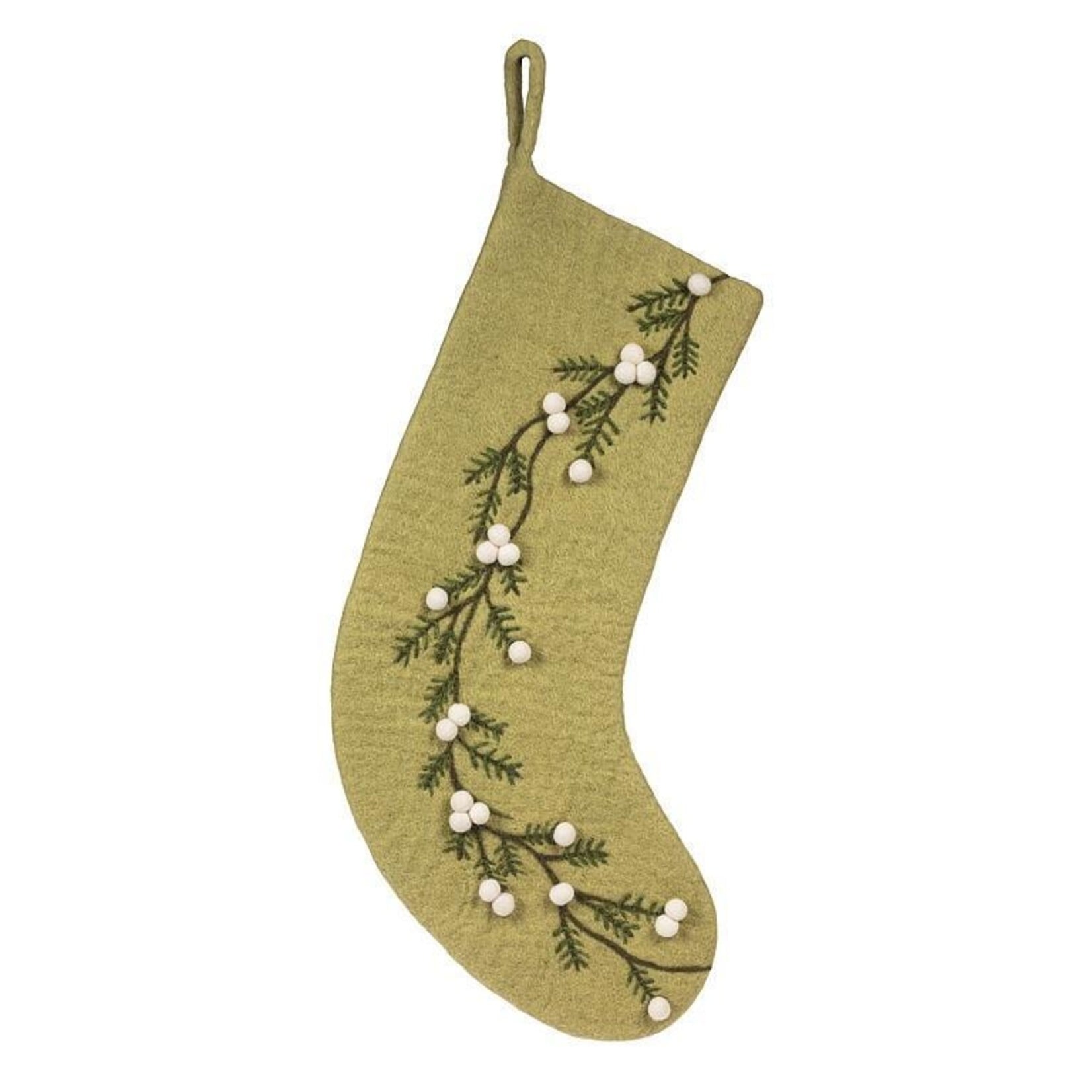 Abbott Copy of Stocking w/ Pompom Green