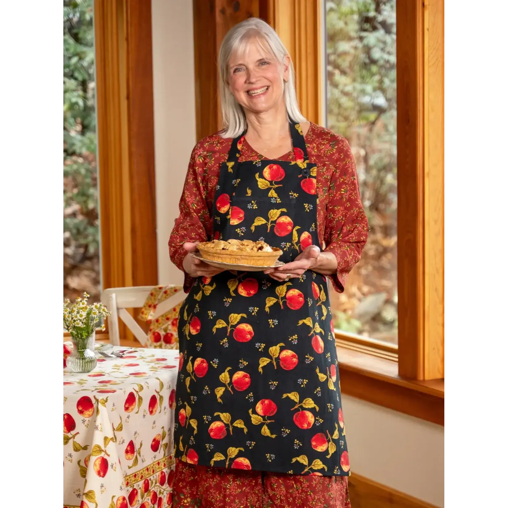 April Cornell Apple black Chef Apron