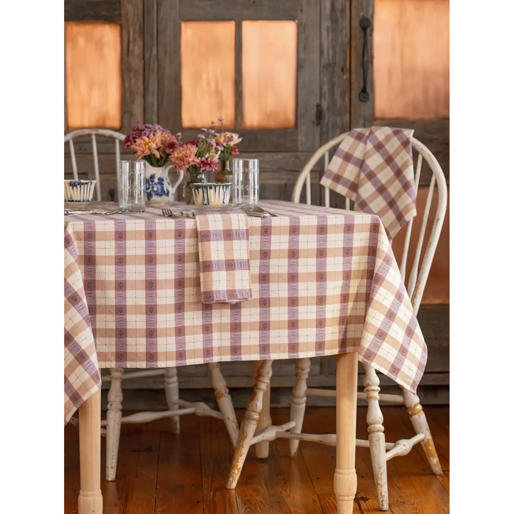 April Cornell Heidi's Kitchen neutral Tablecloth  60x90