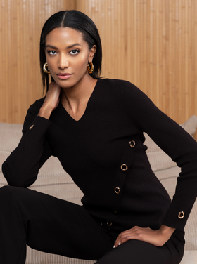 ALISON SHERI SYDNEY GOLD RING KNIT TOP