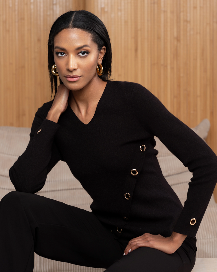 ALISON SHERI SYDNEY GOLD RING KNIT TOP