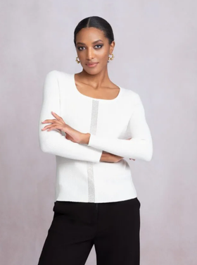 ALISON SHERI DIAMOND IN THE SNOW KNIT TOP