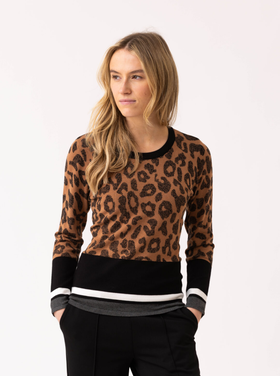 MARBLE CHEETAH RUN KNIT TOP