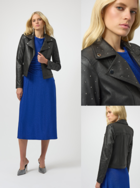 JOSEPH RIBKOFF FOILED STUDDED JACKET