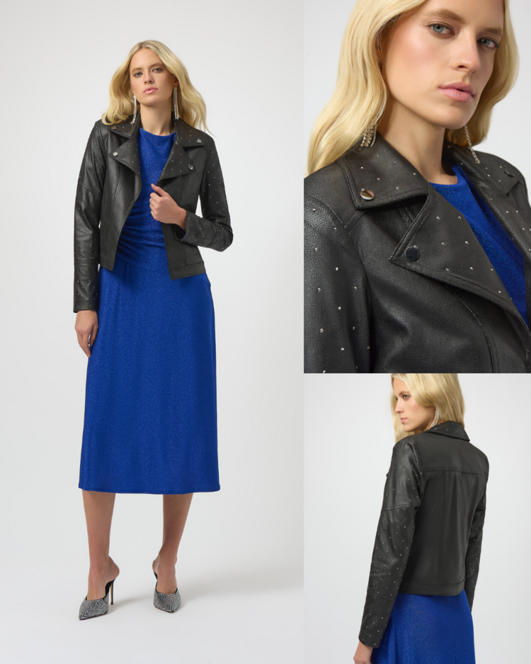 JOSEPH RIBKOFF FOILED STUDDED JACKET