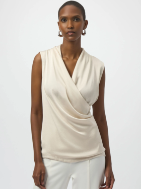 JOSEPH RIBKOFF VENUS WRAP BIRCH TOP