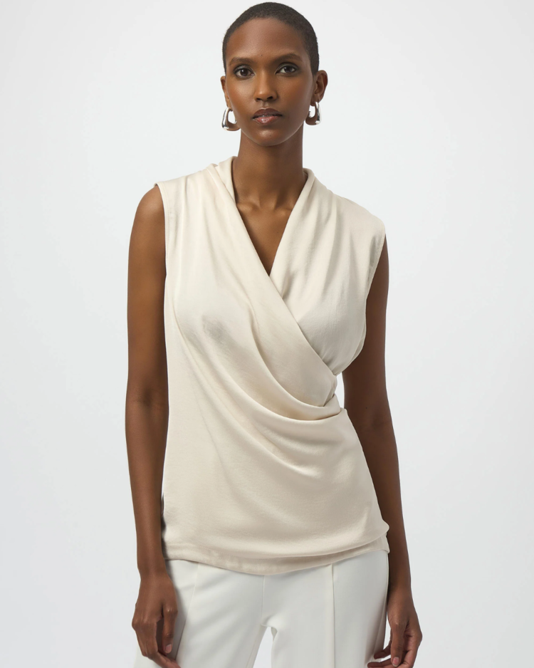 JOSEPH RIBKOFF VENUS WRAP BIRCH TOP
