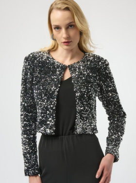 JOSEPH RIBKOFF GLITTERING LIGHTS SEQUIN SHRUG