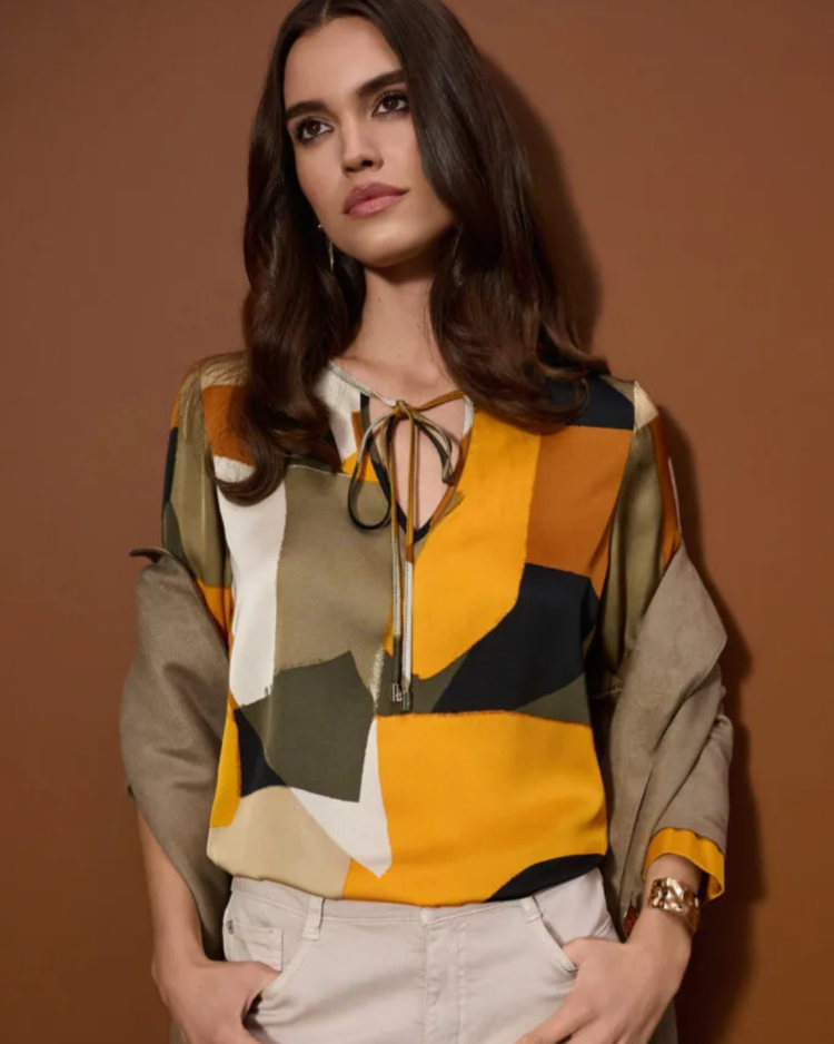 JOSEPH RIBKOFF ARTIST PRINTED BLOUSE