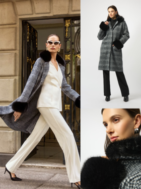 JOSEPH RIBKOFF MANHATTAN PLAID COAT