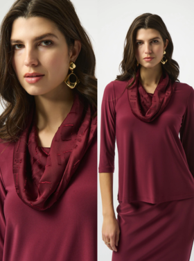 JOSEPH RIBKOFF REYNA SCARF COWL TOP