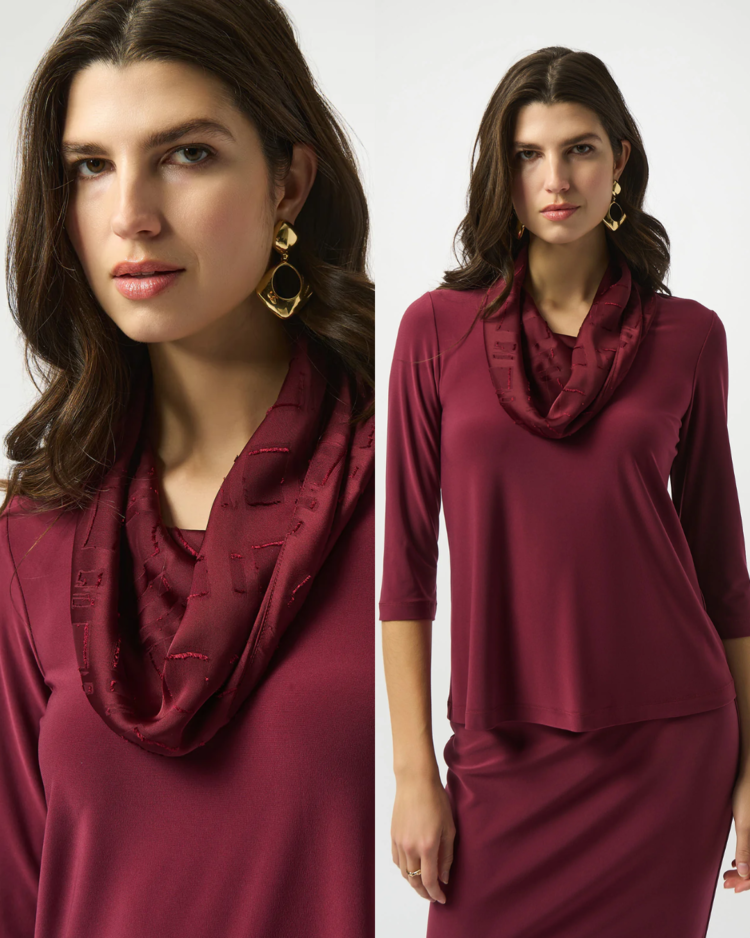 JOSEPH RIBKOFF REYNA SCARF COWL TOP