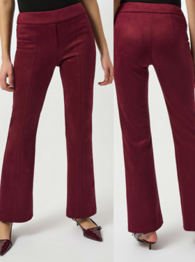 JOSEPH RIBKOFF MERLOT SUEDE FLARE PANT