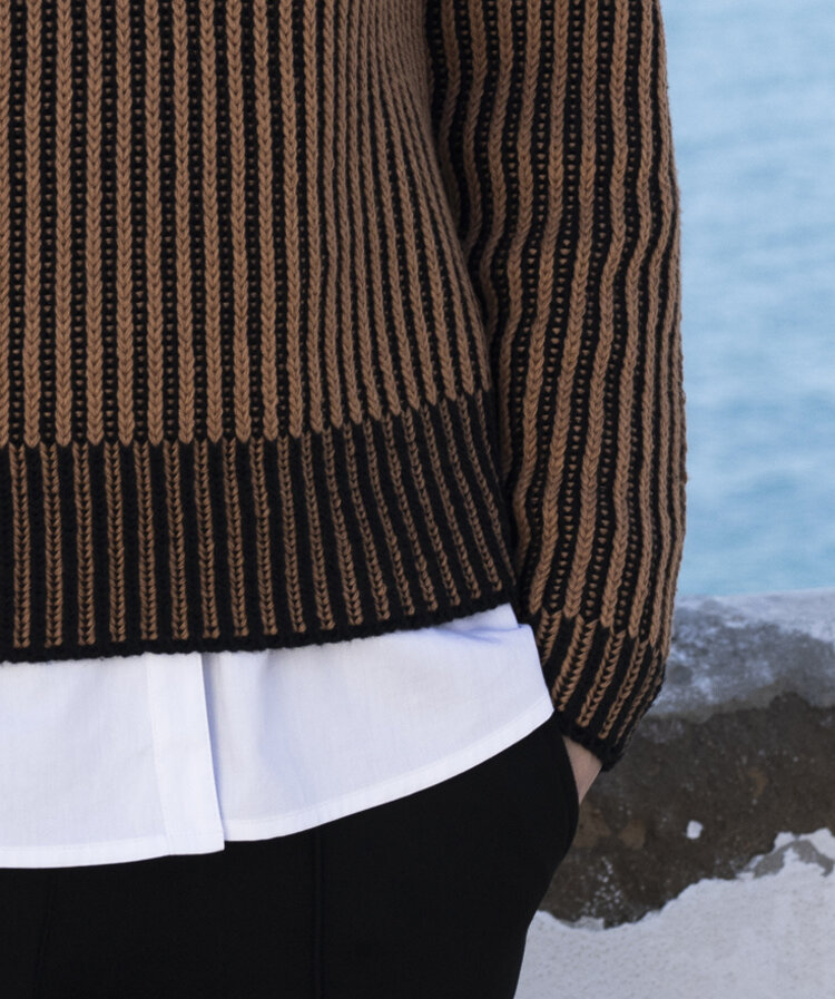 MARBLE MOCHA MOUSE RIB SWEATER