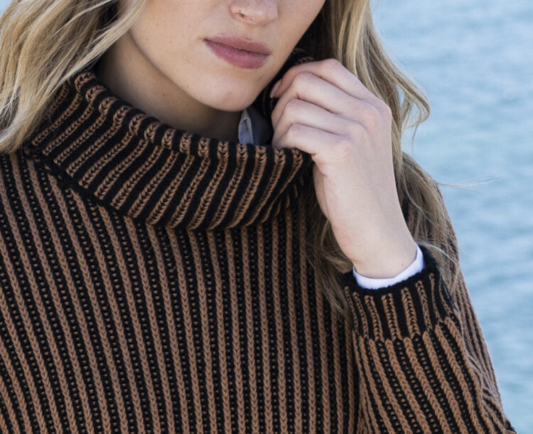 MARBLE MOCHA MOUSE RIB SWEATER