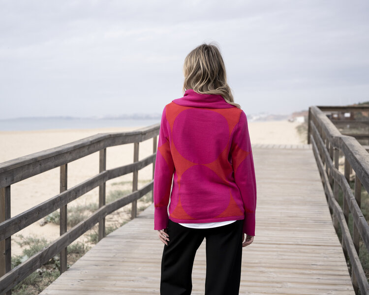 MARBLE FUSCHIA MOMENT SWEATER